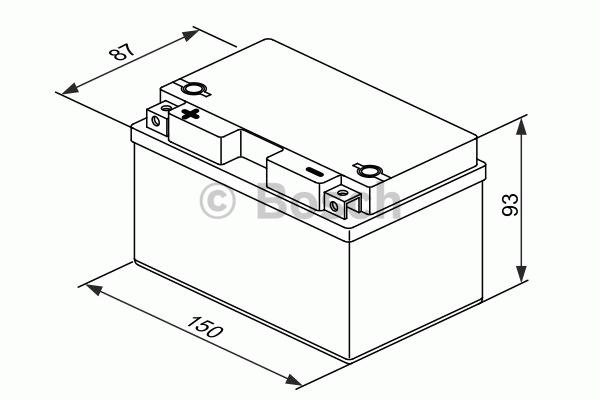 AKB BOSCH AGM 12V 8Ah 150 A(EN) 150x88x93