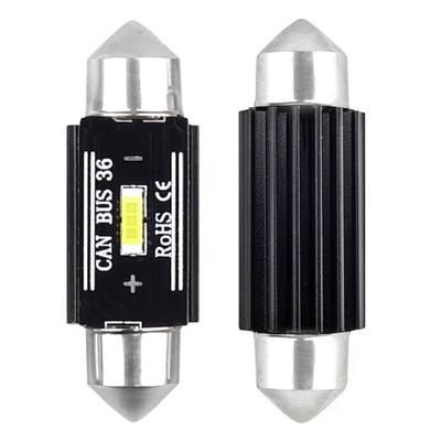 LED CANBUS spuldze C5W/C10W/C3W 1SMD 1860 UltraBright 36 mm balta 12/24 V