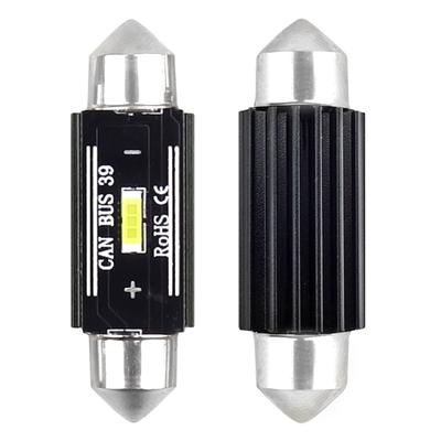 LED CANBUS spuldze C5W/C10W/C3W 1SMD 1860 UltraBright 39 mm balta 12/24 V