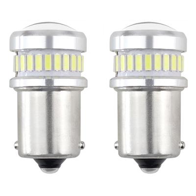 LED CANBUS spuldze 1156 BA15S P21W/R10W/R5W 24SMD 3014 + 6SMD 3030 balta 12/24 V