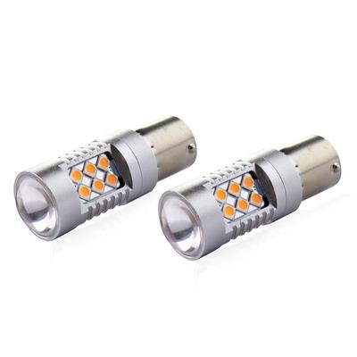 LED CANBUS spuldze 1156 BAU15S PY21W 24SMD 3030 oranža 12/24 V