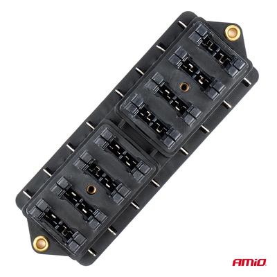 Plakano drošinātāju bloks ar 8 ligzdām