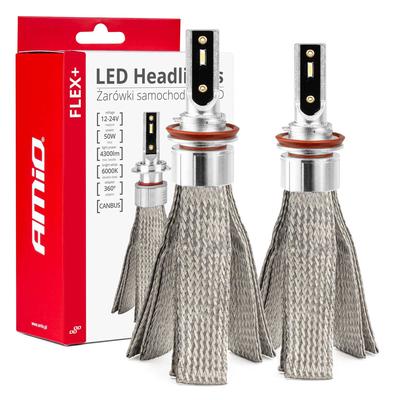 LED auto spuldzes FLEX+ H8/H9/H11/H16 CANBUS 6000 K 12/24 V
