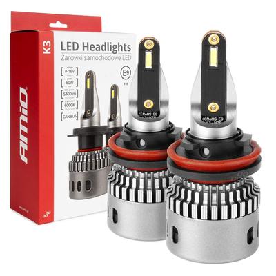 LED auto spuldzes K3 sērija H8/H9/H11/H16 CANBUS 6000 K 12 V