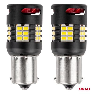 LED CANBUS PRO spuldze 1156 BA15S P21W/R10W/R5W 24SMD 3020 ar ventilatoru, balta 12/24 V