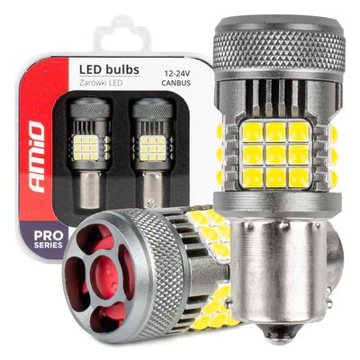 LED CANBUS PRO spuldze 1156 BA15S P21W/R10W/R5W 36SMD 3030 ar ventilatoru, balta 12/24 V