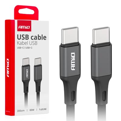 FullLINK USB-C–USB-C kabelis 60 W, 200 cm