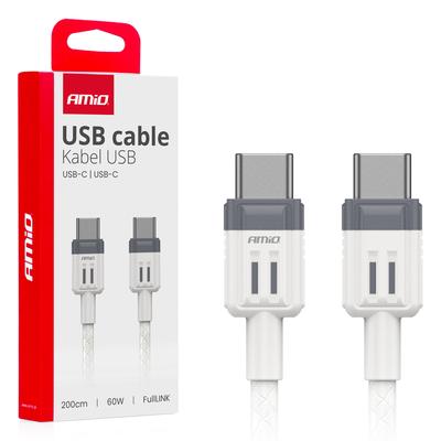 FullLINK USB-C–USB-C kabelis 60 W, 200 cm
