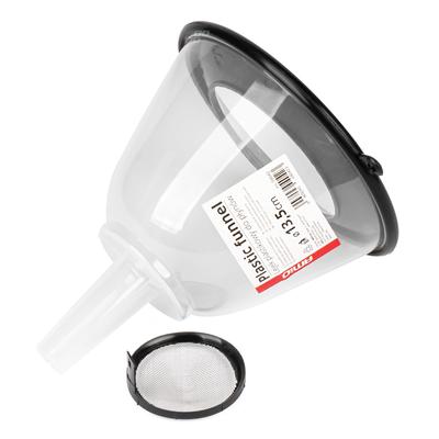 Plastmasas piltuve ar daļēju vāku un filtru 13,5 cm