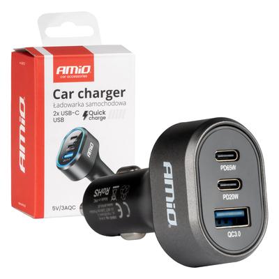 Ātrais auto lādētājs QC3.0 PD65W/PD20W