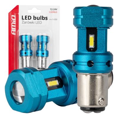 LED CANBUS spuldze 1157 BAY15D P21/5W 4SMD 1860 balta 12/24 V