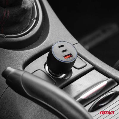 Auto lādētājs 12/24 V 100 W, 2×USB-C + USB-A