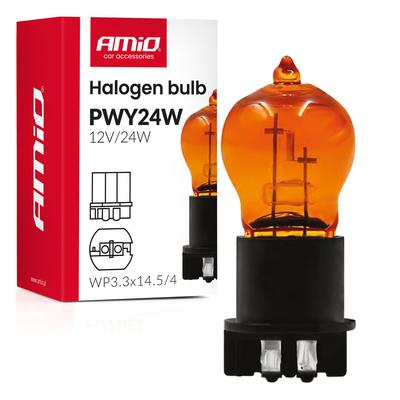 Halogēna spuldze PWY24W 12 V 24 W WP3.3×14.5-4 oranža