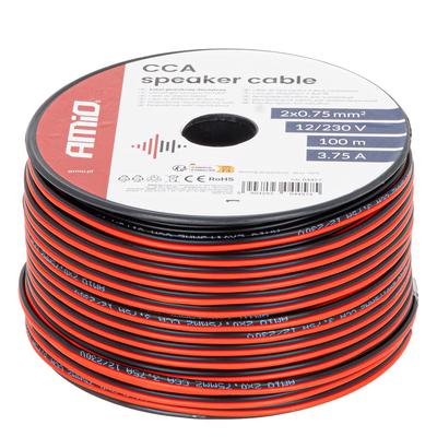 CCA skaļruņu vads 2×0,75 mm² 100 m 3,75 A