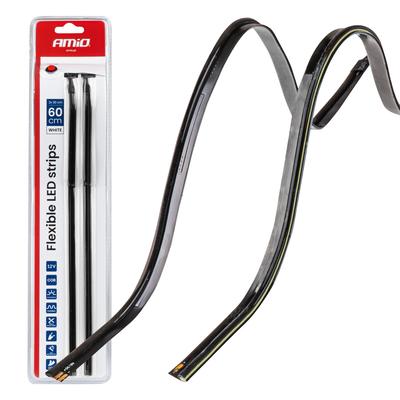 Elastīgas LED COB sānu lentes baltas 2×30 cm 12 V