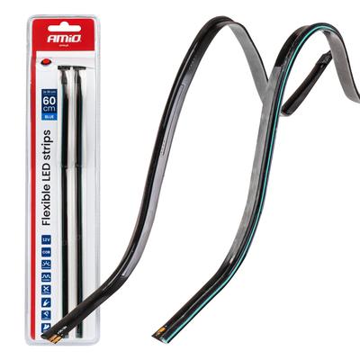 Elastīgas LED COB sānu lentes zilas 2×30 cm 12 V