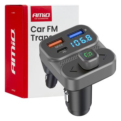 Auto FM raidītājs 12/24 V, 2×USB-A + USB