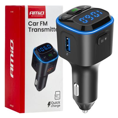 Auto FM raidītājs 12/24 V, USB-A + 2×USB-C