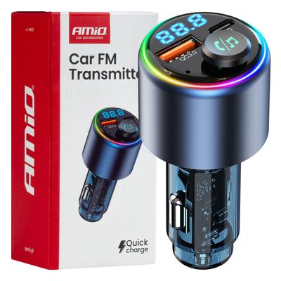 Auto FM raidītājs 12/24 V, USB-A + USB-C