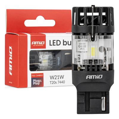 LED spuldze LumiTec T20S 7440 W21W Full CANBUS balta 12 V, 1 gab.