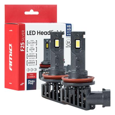 LED auto spuldzes F25 Silver Full CANBUS H8/H9/H11/H16 62 W 12/24 V
