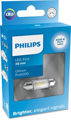 PHILIPS LED spuldze 38mm 4000K Ultinon Pro6000 12V 1,0W SV8,5