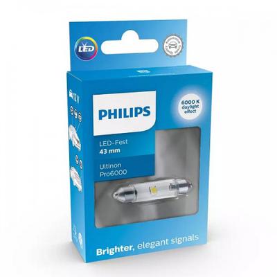 PHILIPS LED spuldze 43mm 4000K Ultinon Pro6000 12V 1,0W SV8,5