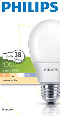 Lampa ENERGIANSÄÄSTÖL. ECONOMY 8W(38W) E27