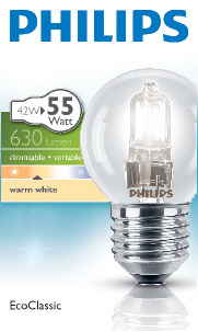 Lampa HALOGEENIL. ECOCL.LUSTRE E27 42W (55W)