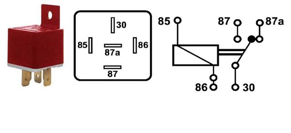 Relejs 12V 20/30A 5-kont.