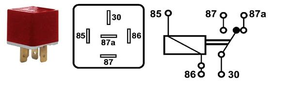 Relejs 12V 20/30A 5-KL.