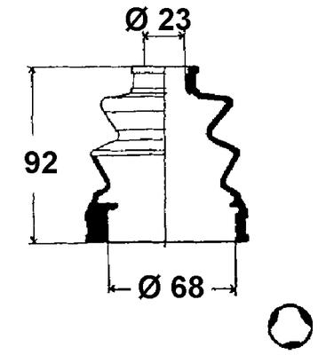 Pusass gumija 23X68X92