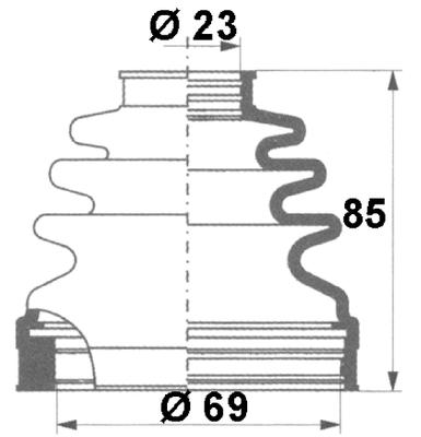 Pusass gumija 23X69X85