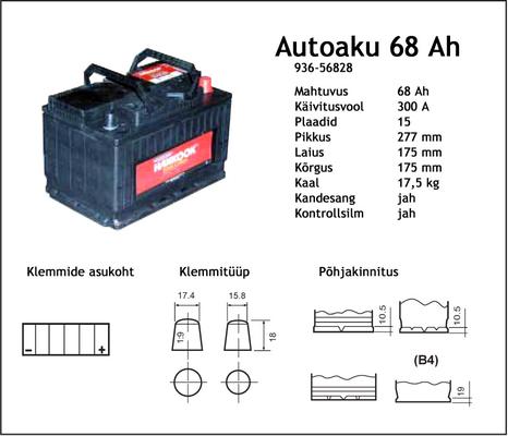 AKB HANKOOK 68Ah 570A 277X174X175MM -/+ KalcijaAKB