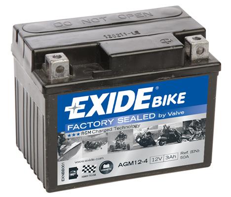 AKB EXIDE 12V AGM 4Ah 50A(EN) 113x70x85 -/+