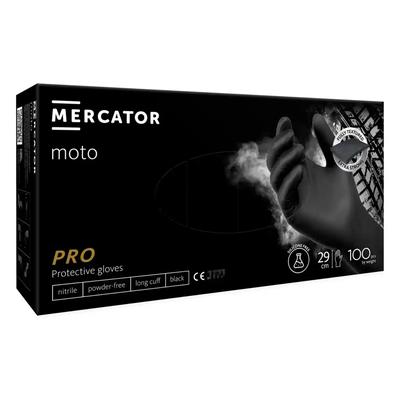 MERCATOR MOTO nitrila cimdi, melni, M izmērs, 100 gab.