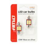 LED CANBUS spuldze C5W/C10W/C3W 10SMD 4014 31 mm balta 12/24 V
