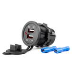 Ūdensizturīgs telefona lādētājs MOD-03 12/24 V, 2×USB