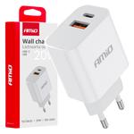 Sienas lādētājs PCH PRO-09 230 V 20 W Quick Charge, USB + USB-C