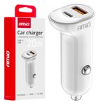 Auto lādētājs 12/24 V 20 W, USB-A + USB-C