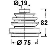 Pusass gumija 19X75X82