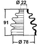 Pusass gumija 22X78X91