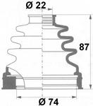 Pusass gumija 22X74X87