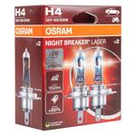 Halogēna spuldzes Osram H4 Night Breaker Laser +150% 12 V 60/55 W, 2 gab.